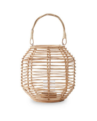 Orsina Contemporary Natural LanternSustainable Black Candle LanternStylish Rounded Large Tealight Lantern from B&Q
