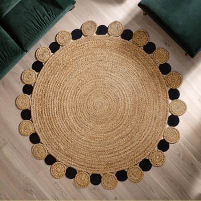 Orsina Bosie By Premier Demir Large Natural And Black Jute Rug from B&Q
