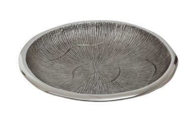 Orsina Silva Small Oak Effect Silver Bowl from B&Q