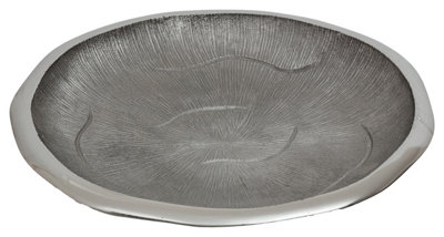 Orsina Silva Large Oak Effect Silver Bowl from B&Q
