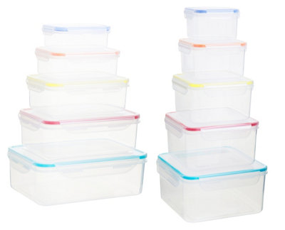 Orsina Veratile Fresh Seal Set Of 10 Food Containers With Airtight LidsAirtight Lid Storge Containers For Kitchen from B&Q