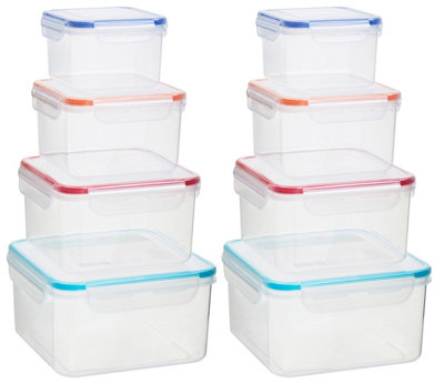 Orsina Versatile Set Of 8 Airtight Lid Food ContainersAirtight Lid Storge ContainersAssorted Coloured Container from B&Q