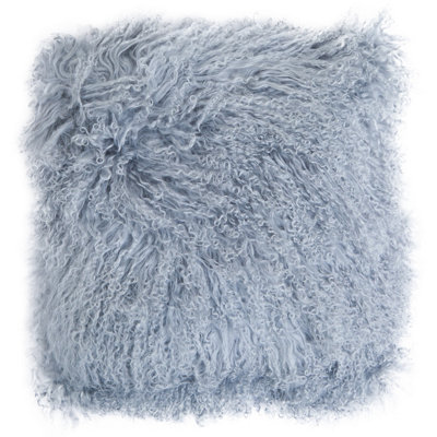 Orsina Bosie Mongolian Fur Grey Square Cushion from B&Q