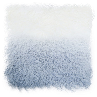 Orsina Bosie Mongolian Fur Grey Ombre Square Cushion from B&Q