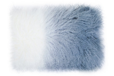 Orsina Bosie Mongolian Fur Grey Ombre Rectangular Cushion from B&Q