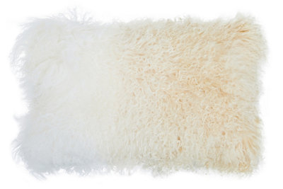 Orsina Bosie Mongolian Fur Natural Ombre Rectangular Cushion from B&Q