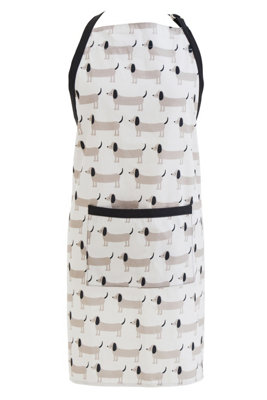 Orsina Kitchen Cooking Apron With PrintDog Print Black & White Apron For MenChef Apron For Domestic Usage from B&Q