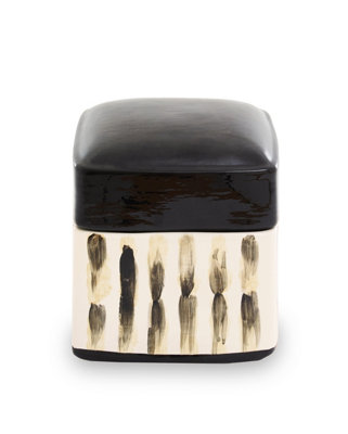 Orsina Minimalist Ceramic Trinket Box With Multicolour Brushstroke PatternModern Jewellery Storage from B&Q