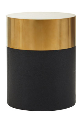 Orsina Round Black Shagreen Stool from B&Q