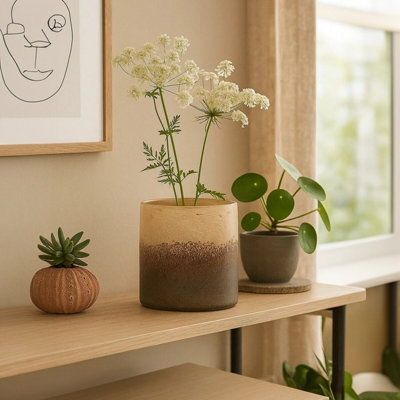 Orsina Chiara Small Natural Sand Effect Vase from B&Q