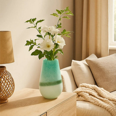 Orsina Celia Small Turquoise And White Vase from B&Q