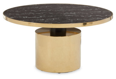 Orsina Oria Black Marble Effect Gold Base Coffee Table from B&Q