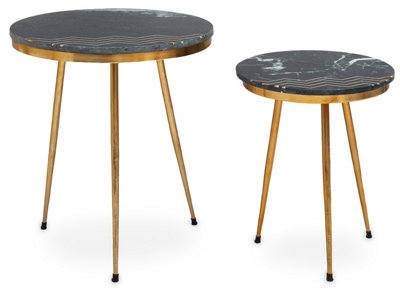 Orsina Nirav Green Marble Side Table from B&Q