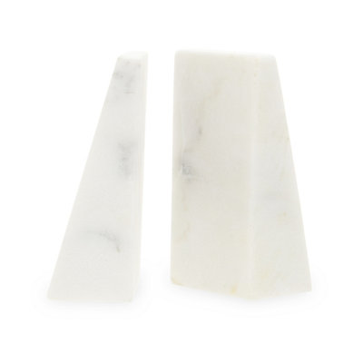Premier Housewares Maison By Premier Marris Set Of 2 White Marble Bookends from B&Q