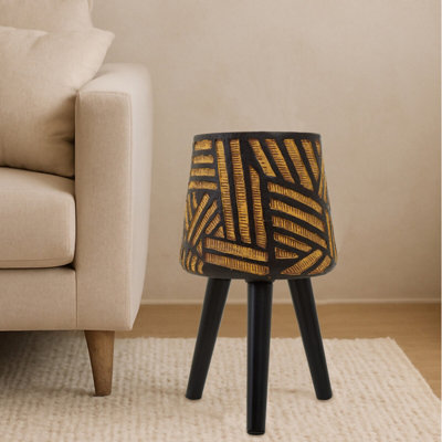 Orsina Darnell Natural And Black Planter With Angular Legs from B&Q