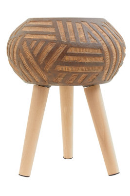 Orsina Darnell Round Brown Planter With Angular Legs from B&Q