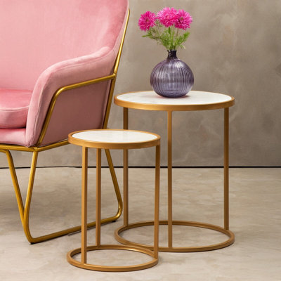 Orsina Elegant Set Of Two Nesting TablesVersatile Nesting Table For LivingroomDurable Modern Nesting Tables from B&Q