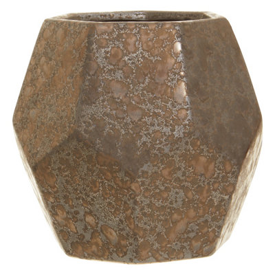 Orsina Textured Large Ceramic PlantedHandcrafted Garden Flower PotsGlazed Finish Planter For Artificial Flowers from B&Q