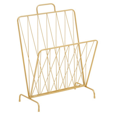 Premier Housewares Avento Gold Finish Magazine Rack
