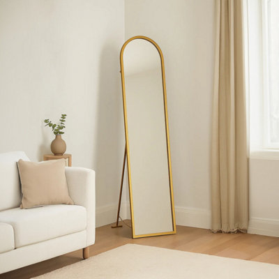 Orsina Avento Gold Finish Floor Mirror from B&Q
