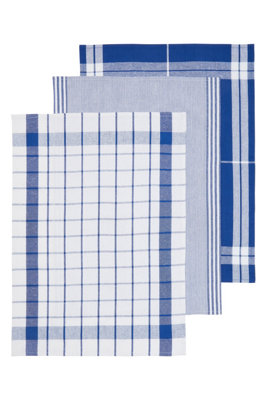 Orsina Efficient Set Of Three Blue And White Tea TowelsAbsorbent Durable Tea TowelsSoft Tea Towels For Kitchen from B&Q