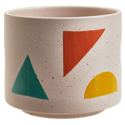 Orsina Large Ceramic PlanterHandcrafted Ceramic Planter For Home DecorStoneware Planter For Living Room from B&Q