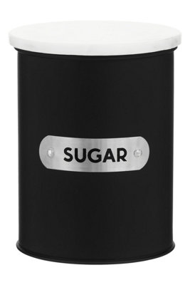 Orsina Functional Design Black Enamel Sugar CanisterChic Design Metal CanisterDurable Stainless Steel Canister from B&Q
