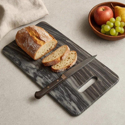 Orsina Rectangular Black Marble Chopping And Serving Board from B&Q
