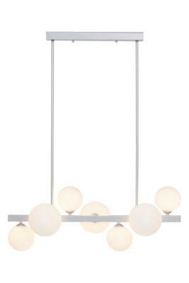 Orsina Chrome 7 Light Pendant LampMid Century Multi Arm Ceiling FixtureIndustrial And Chrome Pendant Lighting from B&Q