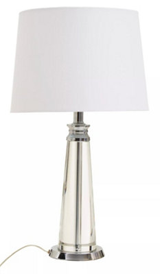 Orsina Clear Crystal Table Lamp With Chrome BaseGeometric Crystal Frame Bedside LmapContemporary Table Lamp from B&Q
