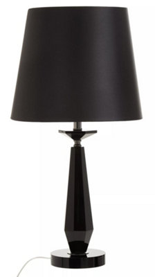 Orsina Black Crystal Table Lamp With Metal BaseRound Shade Bedside LightDistinctive Decorative Accent Lighting from B&Q