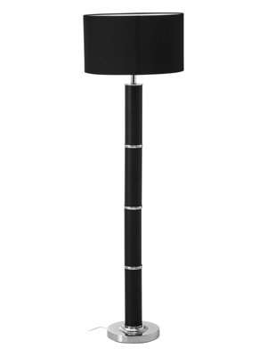 Orsina Black Snake Leather Effect Floor LampFaux Snakeskin Standing Lamp With Black Fabric ShadeFloor Light from B&Q