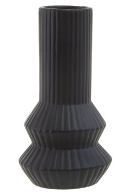 Orsina Finely Crafted Black VaseGeometric Design Flower Ceramic VaseCompact And Lightweight Vase For Flowers from B&Q