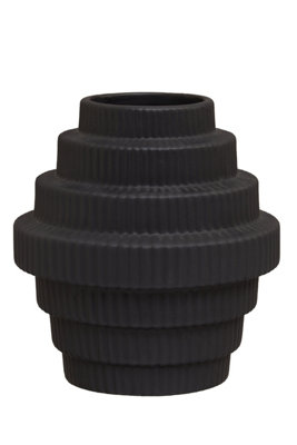 Orsina Lightweight Black Small VaseVersatile And Stylish Flower Ceramic VaseModern Design Vase For Flowers from B&Q