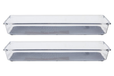 Orsina Versatile Large Set Of Two Kitchen Organisers With Rubber InsertIntegrated Handle BoxesVersatile Boxes from B&Q
