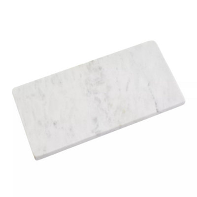 Orsina White Marble Rectangular Chopping Or Serving BoardDurable Natural Stone Board For Kitchen Use from B&Q