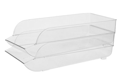 Orsina Sturdy Build Set Of Two Stackable Fridge BinsMultifuntional Narrow Storage Boxes For FridgeSleek Boxes from B&Q