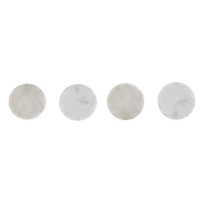 Orsina Set Of Four White Marble Rustic Edge CoastersDurable Natural Stone Coasters For Home from B&Q