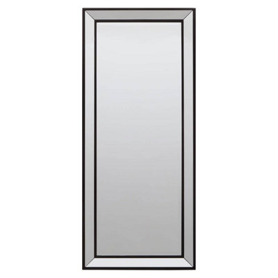 Orsina Matte Black Freestanding Wall MirrorRectangle Mirror With Wooden FrameStanding MirrorHallway Mirror from B&Q