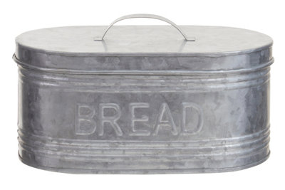 B&Q -  Drummond Galvanised Steel Bread Bin