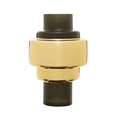 Orsina Cayden Small Smoked Black And Gold Vase from B&Q
