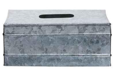 B&Q -  Drummond Rectangular Galvanised Steel Tissue Box
