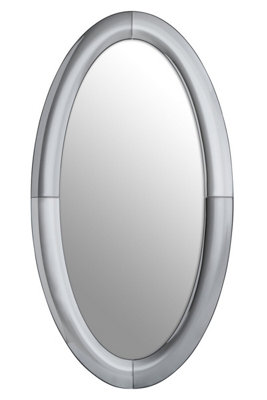 Orsina Art Deco Style Oval Wall MirrorSilver Framed Statement Mirror For Hallway Or Living RoomThick Frame from B&Q