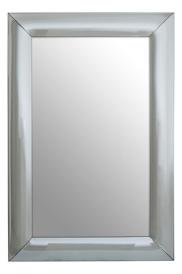 Orsina Art Deco Rectangle Wall MirrorSilver Panelled Thick Frame Mirror For Living RoomDecorative Mirror from B&Q