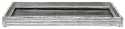 Orsina Hiba Silver Finish Bamboo Effect Mirrored Tray from B&Q