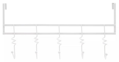 Orsina White Over Door White Hanger With Hooks from B&Q