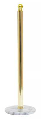 Orsina Stable Light Gold Large Toilet Roll Holder With Marble BaseDesign Toilet HolderSturdy Roll Holder from B&Q