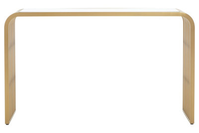 Orsina Vogue Matte Gold Slatted Console Table from B&Q