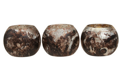 B&Q -  Garan Set Of 3 Brown Tealight Holders