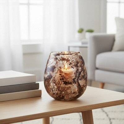 Orsina Garan Brown Large Candle Holder from B&Q